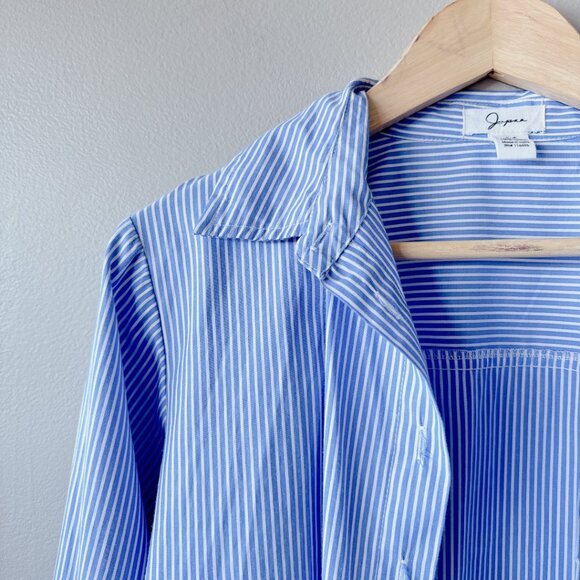 Japna blue stripe button down shit medium - Picture 5 of 16